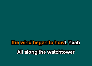 the wind began to howl. Yeah

All along the watchtower