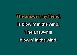 The answer, my friend,

is blowin' in the wind,
The answer is

blowin' in the wind.