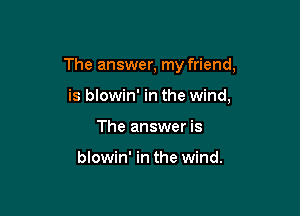 The answer, my friend,

is blowin' in the wind,
The answer is

blowin' in the wind.