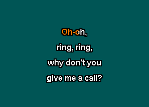 Oh-oh,

ring, ring,

why don't you

give me a call?