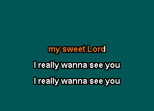 my sweet Lord

I really wanna see you

lreally wanna see you