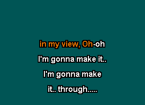 in my view, Oh-oh

I'm gonna make it..

I'm gonna make

it.. through .....