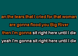 an the tears that I cried for that woman
are gonna flood you Big River
then I'm gonna sit right here until I die

yeah I'm gonna sit right here until I die