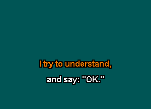 ltry to understand,

and say OK.