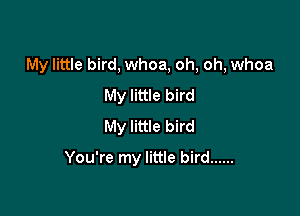 My little bird, whoa, oh, oh, whoa

My little bird
My little bird
You're my little bird ......
