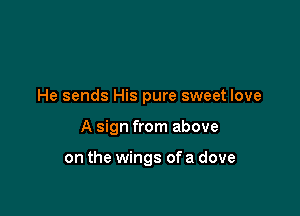 He sends His pure sweet love

A sign from above

on the wings ofa dove