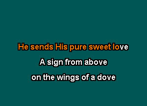He sends His pure sweet love

A sign from above

on the wings ofa dove