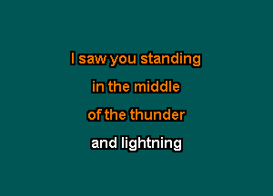 I saw you standing

in the middle
ofthe thunder
and lightning