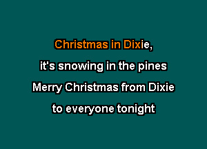 Christmas in Dixie,

it's snowing in the pines

Merry Christmas from Dixie

to everyone tonight