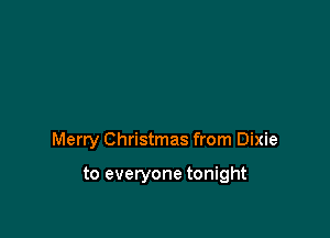 Merry Christmas from Dixie

to everyone tonight