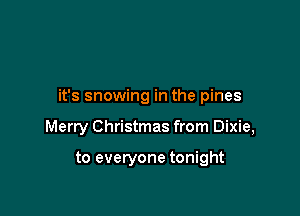 it's snowing in the pines

Merry Christmas from Dixie,

to everyone tonight