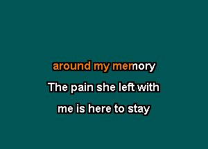 around my memory

The pain she left with

me is here to stay