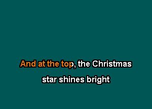 And at the top, the Christmas

star shines bright