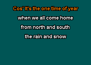 008' It's the one time ofyear

when we all come home
from north and south

the rain and snow