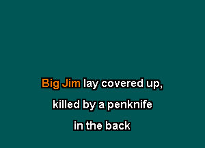 Big Jim lay covered up,

killed by a penknife
in the back