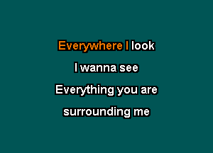 Everywhere I look

I wanna see

Everything you are

surrounding me