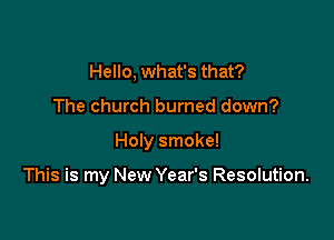 Hello, what's that?
The church burned down?

Holy smoke!

This is my New Year's Resolution.