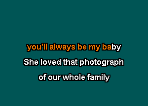 you'll always be my baby

She loved that photograph

of our whole family