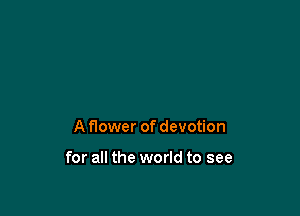 A flower of devotion

for all the world to see