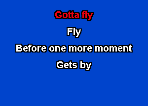 Gotta fly
Fly

Before one more moment

Gets by