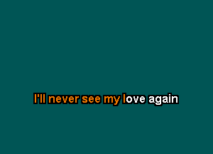 I'll never see my love again
