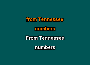 from Tennessee

numbers
From Tennessee

numbers
