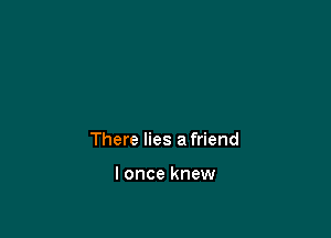 There lies a friend

I once knew