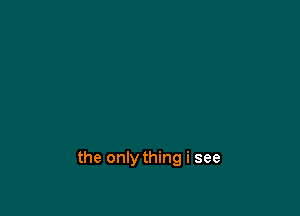 the only thing i see