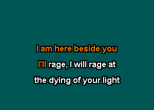 lam here beside you

I'll rage, I will rage at

the dying ofyour light