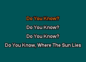 Do You Know?

Do You Know?

00 You Know?

Do You Know. Where The Sun Lies