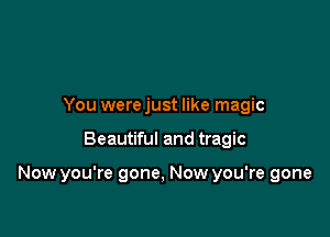 You were just like magic

Beautiful and tragic

Now you're gone, Now you're gone