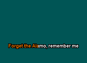 Forget the Alamo, remember me