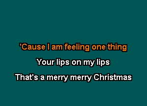 'Cause I am feeling one thing

Your lips on my lips

That's a merry merry Christmas