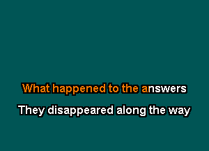What happened to the answers

They disappeared along the way