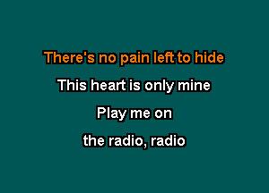 There's no pain left to hide

This heart is only mine

Play me on

the radio, radio