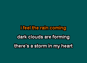 ifeel the rain coming

dark clouds are forming

there's a storm in my heart