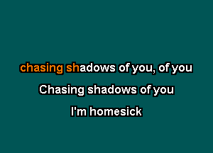 chasing shadows ofyou, ofyou

Chasing shadows ofyou

I'm homesick