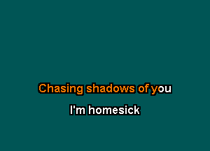Chasing shadows ofyou

I'm homesick