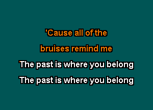 'Cause all ofthe
bruises remind me

The past is where you belong

The past is where you belong