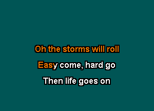 Oh the storms will roll

Easy come, hard go

Then life goes on