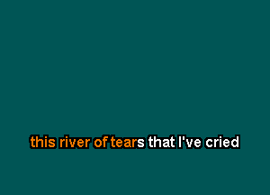 this river of tears that I've cried