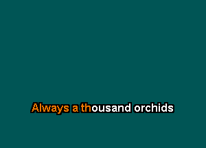 Always a thousand orchids