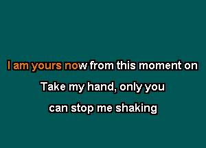 I am yours now from this moment on

Take my hand, only you

can stop me shaking