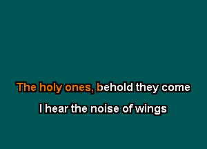 The holy ones, behold they come

I hear the noise ofwings