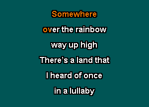 Somewhere
over the rainbow
way up high
There s a land that

lheard of once

in a lullaby