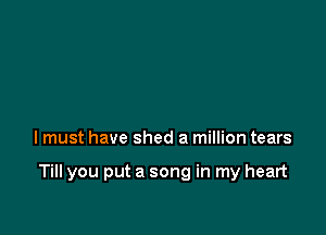 I must have shed a million tears

Till you put a song in my heart