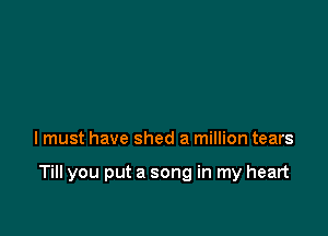 I must have shed a million tears

Till you put a song in my heart