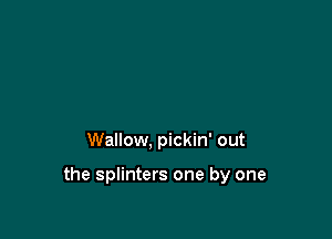 Wallow, pickin' out

the splinters one by one