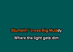 Stumblin' 'cross Big Muddy
Where the light gets dim