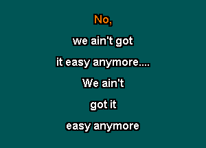 No,

we ain't got

it easy anymore....

We ain't
got it

easy anym 0 re